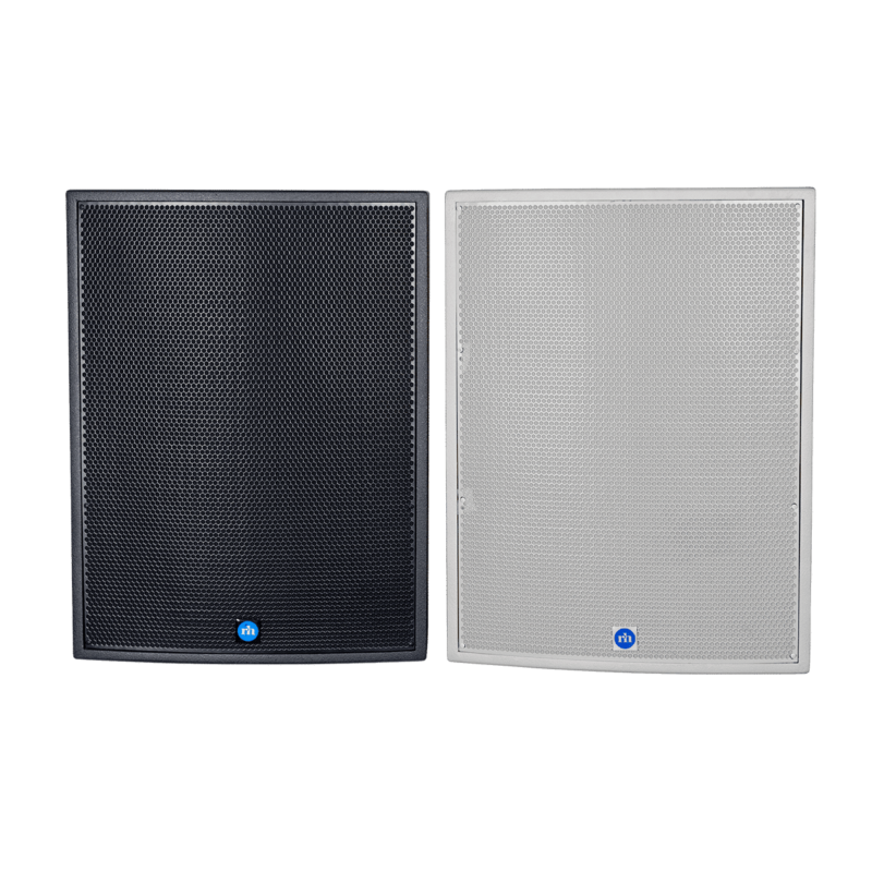renkus-heinz tx118s and ta118sa speaker black and white front view