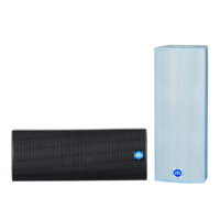 renkus-heinz tx62 and ta62a speaker light blue and black front view