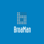 Broaman logo blue background