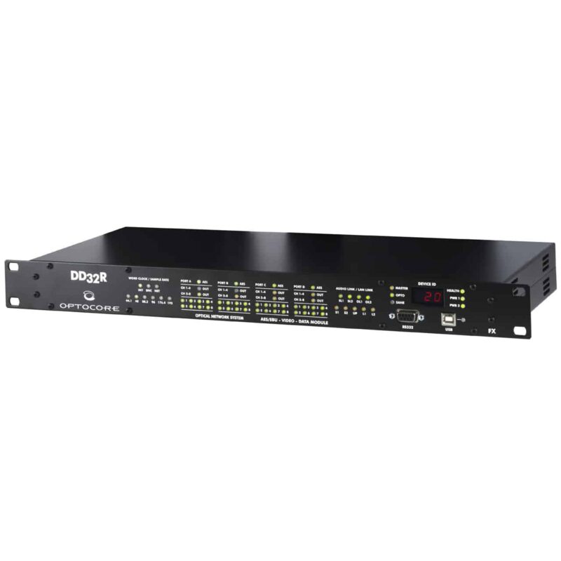 Optocore DD32R-FX AES3 SANE Ethernet Digital Interface front
