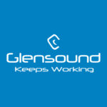Glensound logo blue background