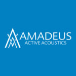 Amadeus Active Acoustics logo on blue background